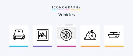 Téléchargez les illustrations : Vehicles Line 5 Icon Pack Including . sport. . Creative Icons Design - en licence libre de droit