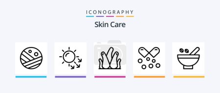 Illustration for Skin Line 5 Icon Pack Including skin. love. skin care. heart. natural oil. Creative Icons Design - Royalty Free Image