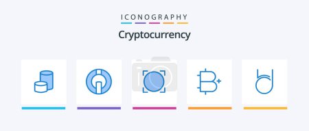 Illustration for Cryptocurrency Blue 5 Icon Pack Including bit deal. cryptocurrency. omni. coin. add. Creative Icons Design - Royalty Free Image