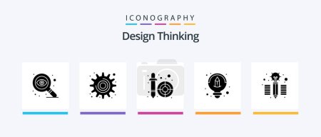 Illustration for Design Thinking Glyph 5 Icon Pack Including . idea. dropper. creative. design. Creative Icons Design - Royalty Free Image