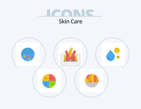Ilustración de Skin Flat Icon Pack 5 Icon Design. succulent plant. aloe vera. skin wound. aloe plant. skin - Imagen libre de derechos