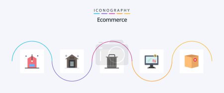 Illustration for Ecommerce Flat 5 Icon Pack Including ecommerce. online. storehouse. trash. recycle - Royalty Free Image