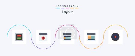 Téléchargez les illustrations : Layout Flat 5 Icon Pack Including layout. abstract. remove. website. site - en licence libre de droit