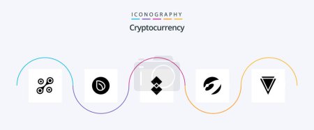 Ilustración de Cryptocurrency Glyph 5 Icon Pack Including crypto . nexus . crypto currency. crypto - Imagen libre de derechos