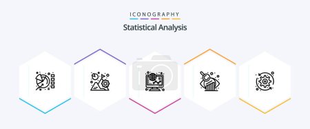 Illustration for Statistical Analysis 25 Line icon pack including arrows. graphical analysis. mission. business evaluation. online - Royalty Free Image