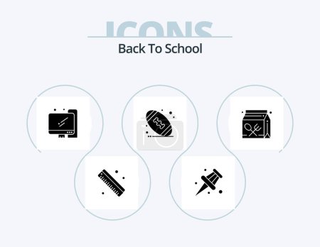 Illustration for Back To School Glyph Icon Pack 5 Icon Design. . learning. back to school. education. carton - Royalty Free Image