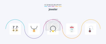 Illustration for Jewellery Flat 5 Icon Pack Including . earrings. bracelet. drop. diamond - Royalty Free Image