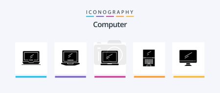Illustration for Computer Glyph 5 Icon Pack Including . imac.. Creative Icons Design - Royalty Free Image