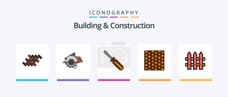 Ilustración de Building And Construction Line Filled 5 Icon Pack Including paint. heat. bucket. warm. heating. Creative Icons Design - Imagen libre de derechos