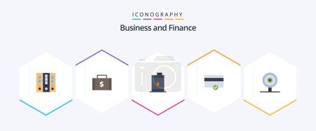 Illustration for Finance 25 Flat icon pack including finance. payment. payments. money. oil - Royalty Free Image