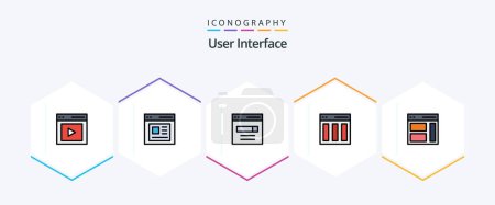 Illustration for User Interface 25 FilledLine icon pack including content. columns. user. user. interface - Royalty Free Image