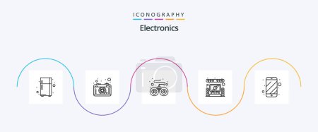 Illustration for Electronics Line 5 Icon Pack Including electronic. mobile. device. cell phone. system - Royalty Free Image