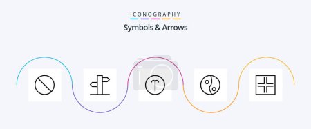 Illustration for Symbols and Arrows Line 5 Icon Pack Including . signs. sign. symbols. yin - Royalty Free Image