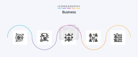 Ilustración de Business Line 5 Icon Pack Including team skills. development. opportunity. businessman. people - Imagen libre de derechos