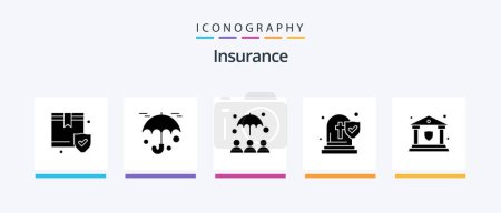 Illustration for Insurance Glyph 5 Icon Pack Including . death. shield. insurance. Creative Icons Design - Royalty Free Image