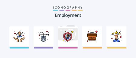 Illustration for Employment Line Filled 5 Icon Pack Including furniture. medal. mobile. employee. avatar. Creative Icons Design - Royalty Free Image