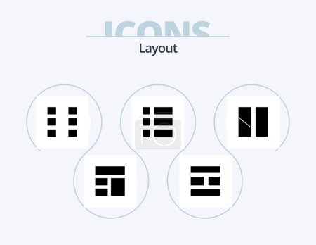 Illustration for Layout Glyph Icon Pack 5 Icon Design. . layout. collage. image. editing - Royalty Free Image