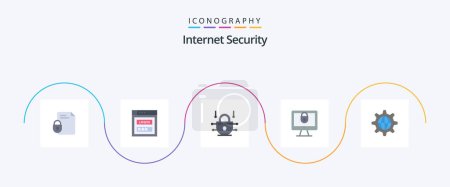 Illustration for Internet Security Flat 5 Icon Pack Including security. lock. web security. internet. network security - Royalty Free Image