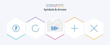 Illustration for Symbols and Arrows 25 Blue icon pack including . add. delete - Royalty Free Image