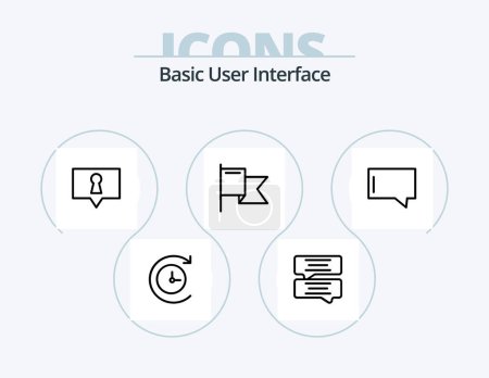 Téléchargez les illustrations : Basic Line Icon Pack 5 Icon Design. . mark. - en licence libre de droit