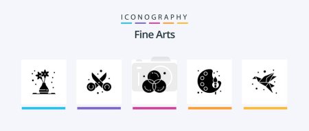 Téléchargez les illustrations : Beaux-arts Glyphe 5 Icône Pack Incluant la couleur. arts. art. art. design. Icônes créatives Design - en licence libre de droit