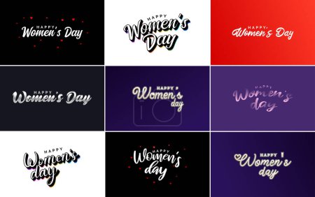 Téléchargez les photos : Set of cards with an International Women's Day logo - en image libre de droit
