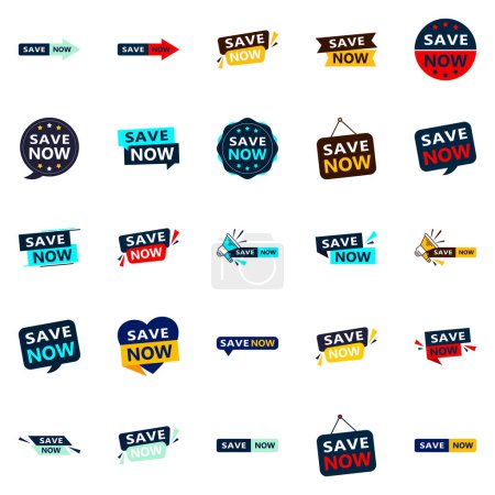 Téléchargez les photos : 25 High quality Typographic Designs for a professional saving promotion Save Now - en image libre de droit