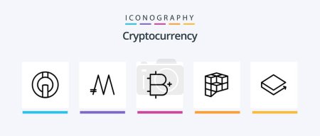 Ilustración de Cryptocurrency Line 5 Icon Pack Including nova coin. crypto. crypto currency. coin. crypto currency. Creative Icons Design - Imagen libre de derechos