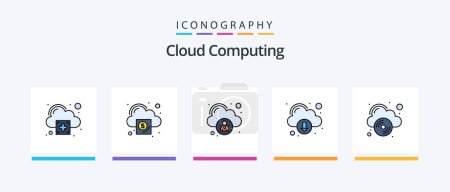 Illustration for Cloud Computing Line Filled 5 Icon Pack Including computing. fast hosting. cloud . add. Creative Icons Design - Royalty Free Image