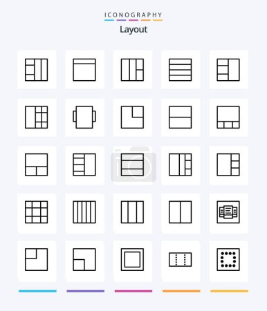 Ilustración de Diseño creativo Paquete de iconos de 25 esquemas, como maximizar. Vista. disposición. escala. disposición - Imagen libre de derechos