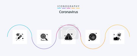 Illustration for Coronavirus Glyph 5 Icon Pack Including bacteria. germs. virus. blood. virus - Royalty Free Image