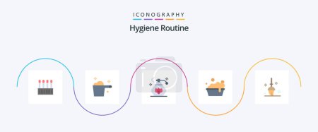 Illustration for Hygiene Routine Flat 5 Icon Pack Including . cleaning. cleaning. bucket. cleaning - Royalty Free Image