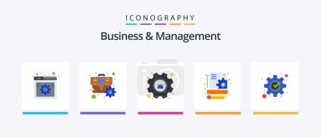 Illustration for Business And Management Flat 5 Icon Pack Including management. development. optimization. seo. content. Creative Icons Design - Royalty Free Image