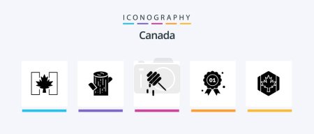 Illustration for Canada Glyph 5 Icon Pack Including leaf. autumn. healthy. flag. quality. Creative Icons Design - Royalty Free Image
