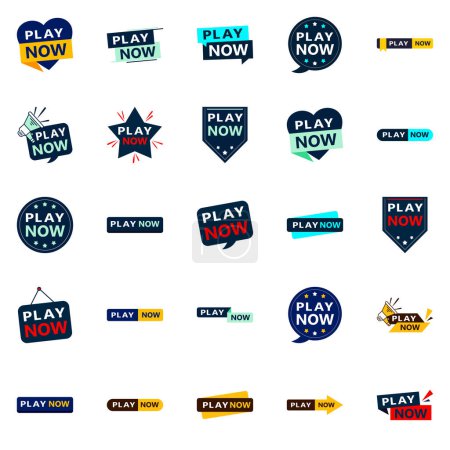 Ilustración de 25 Dynamic Play Now Banners to Help You Promote Your Business - Imagen libre de derechos