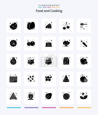 Ilustración de Creative Food 25 Glyph Solid Black icon pack  Such As diet. honey dipper. food. honey. food - Imagen libre de derechos