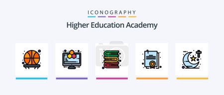 Illustration for Academy Line Filled 5 Icon Pack Including study. agriculture. study. tutorial. lesson. Creative Icons Design - Royalty Free Image