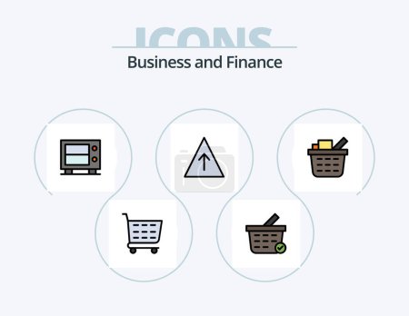 Illustration for Finance Line Filled Icon Pack 5 Icon Design. . . shopping cart. shopping cart. basket - Royalty Free Image