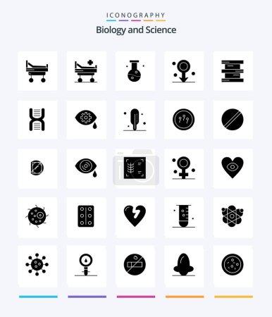 Illustration for Creative Biology 25 Glyph Solid Black icon pack  Such As dna. hazardous. biology. chemistry. biochemistry - Royalty Free Image