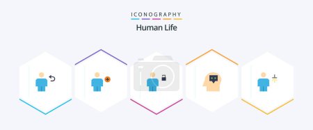 Téléchargez les illustrations : Human 25 Flat icon pack including thought. head. human. unlocked. human - en licence libre de droit