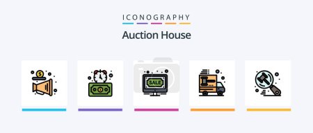 Ilustración de Auction Line Filled 5 Icon Pack Including legal. document. auction. auction paper. sale. Creative Icons Design - Imagen libre de derechos