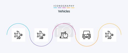 Téléchargez les illustrations : Vehicles Line 5 Icon Pack Including transportation. taxi. transport. filled. vehicles - en licence libre de droit