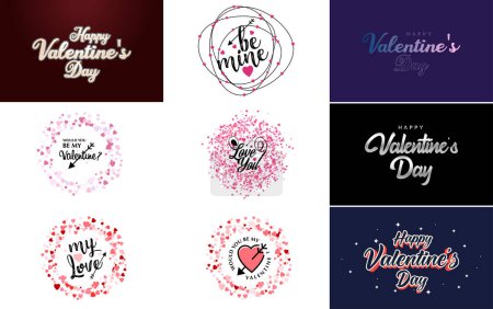 Téléchargez les illustrations : Pink October logo with hearts and calligraphy lettering isolated on white - en licence libre de droit