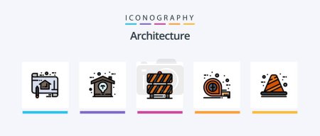Illustration for Architecture Line Filled 5 Icon Pack Including laptop. home. pencil. render. computer. Creative Icons Design - Royalty Free Image