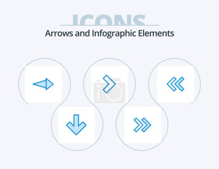 Illustration for Arrow Blue Icon Pack 5 Icon Design. . next. - Royalty Free Image