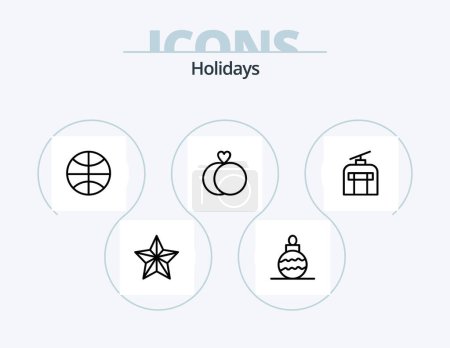 Illustration for Holidays Line Icon Pack 5 Icon Design. christmas ball. ball. christmas. travel. holiday - Royalty Free Image