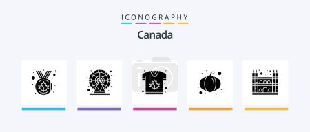 Ilustración de Canada Glyph 5 Icon Pack Including cathedral. autumn. pumpkin. cucurbit. Creative Icons Design - Imagen libre de derechos