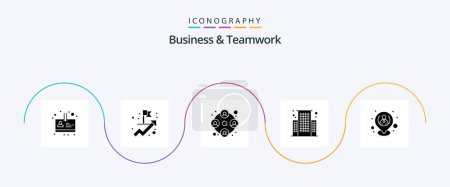 Illustration for Business And Teamwork Glyph 5 Icon Pack Including resources. human. users. hr. center - Royalty Free Image