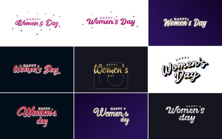 Illustration for International Women's Day banner template with a gradient color scheme and a feminine symbol vector illustration - Royalty Free Image
