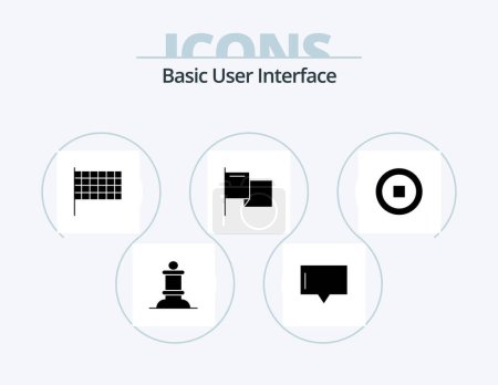 Ilustración de Paquete básico del icono del glifo 5 Diseño del icono. .. .. carrera. usuario. básico - Imagen libre de derechos